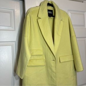 Zara Yellow Wool Poncho Jacket Size M